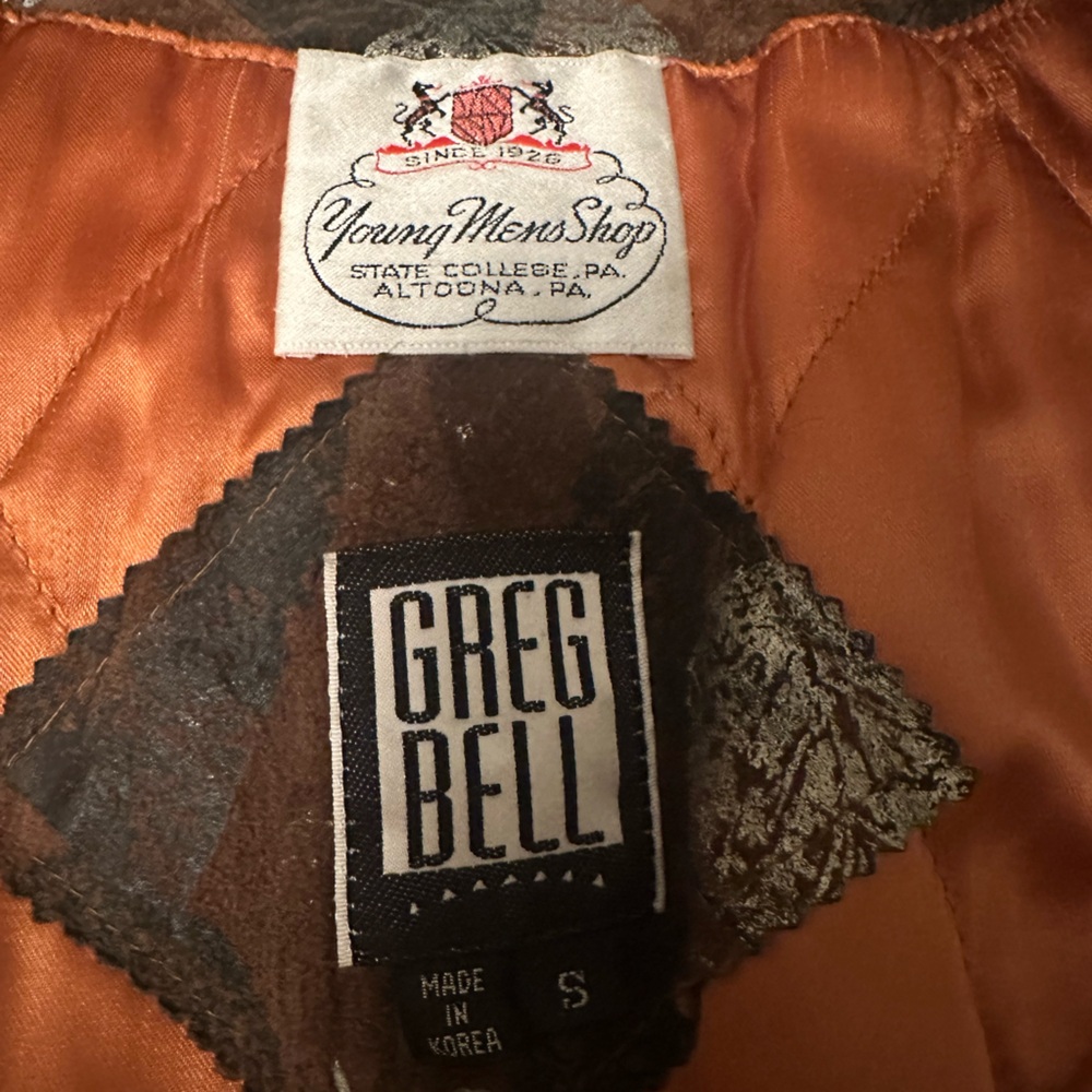 Leaf Patterned Brown Bomber Jacket - image 2